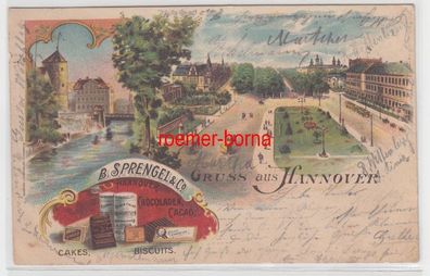 70125 B. Sprengel & Co. Reklame Ak Lithographie Gruß aus Hannover 1898