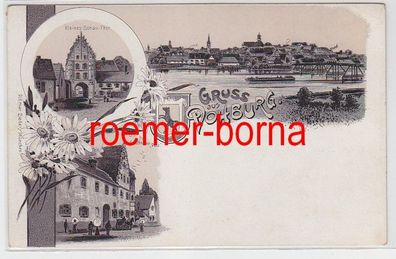 70611 Ak Lithographie Gruß aus Vohburg Gasthof zur Post um 1900