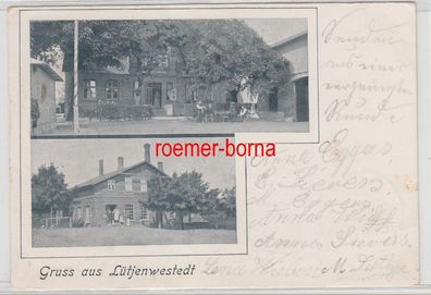 72853 Mehrbild Ak Gruß aus Lütjenwestedt Restaurant 1900