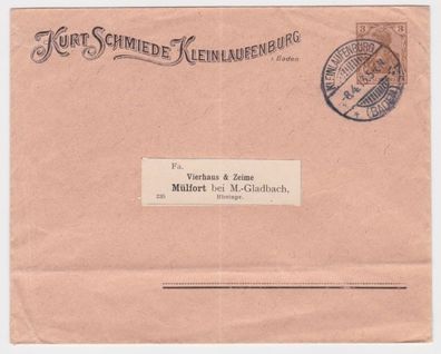 74083 DR Ganzsachen Umschlag PU Kurt Schmiede Kleinlaufenberg 1913
