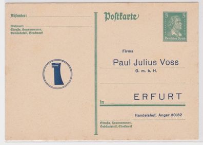 74286 DR Ganzsachen Postkarte P170 Zudruck Paul Julius Voss GmbH Erfurt