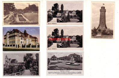 74509 / 7 Ak Glauchau Krankenhaus, Rosarium, Bismarckturm usw. um 1940