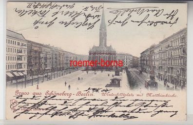76224 Ak Gruss aus Schöneberg-Berlin Winterfeldtplatz mit Matthiaskirche 1900