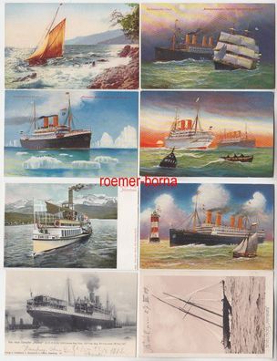 77500/8 Ak Schiffe, Segleryacht 'Hamburg', Dampfer 'Moltke' usw. um 1910