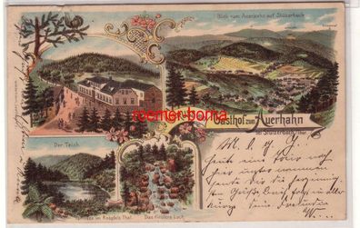 78263 Ak Lithografie Gruss vom Gasthof zum Auerhahn bei Stützerbach i. Thür. 1898