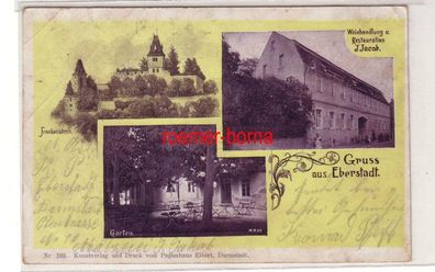 78271 Mehrbild Ak Gruss aus Eberstadt Weinhandlung u. Restauration Jacob 1908