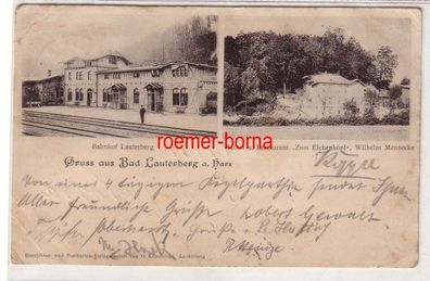 78275 Mehrbild Ak Gruss aus Bad Lauterberg am Harz Bahnhof & Restaurant 1905
