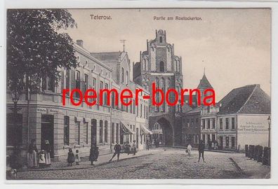 78288 Ak Teterow Partie am Rostockertor und Geschäften 1911