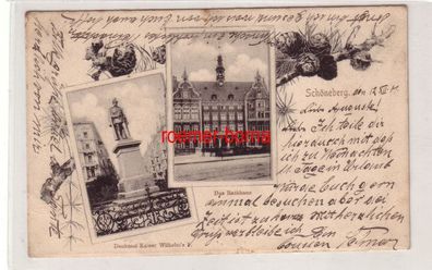 78358 Mehrbild Ak Schöneberg Denkmal Kaiser Wilhelm I. / Das Rathaus 1901