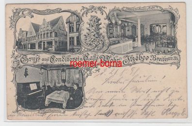 78461 Mehrbild Ak Itzehoe Gruss aus Conditorei u. Café Mohr Breitestr. 1898