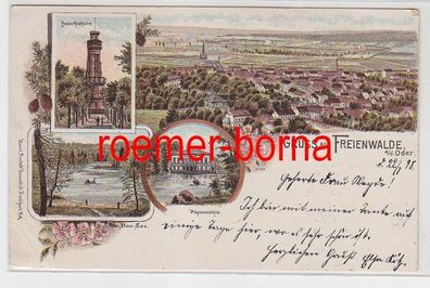 78466 Ak Lithographie Gruss aus Freienwalde an der Oder Papenmühle usw.1898