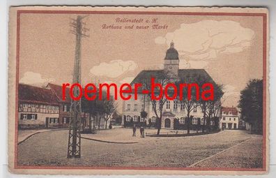 78469 Ak Ballenstedt am Harz Rathaus und neuer Markt um 1920