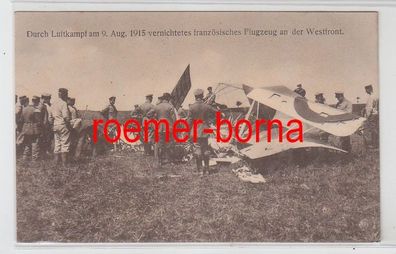 78579 Feldpost Ak vernichtetes französisches Flugzeug an der Westfront 1915
