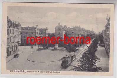 78622 Ak Mülheim-Ruhr Kaserne mit Kaiser-Friedrich-Denkmal 1916