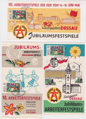 78751/3 Ak Jubiläums Arbeiterfestspiele Festspielort Dessau 1968