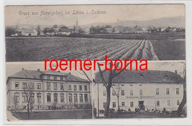 78828 Mehrbild Ak Gruß aus Herwigsdorf bei Löbau in Sachsen Schule, Kretscham