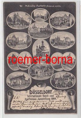 78902 Mikroskop-Postkarte Düsseldorf Int. Kunst- u. Gartenbau-Ausstellung 1904