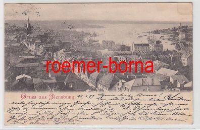 78951 Ak Gruß aus Flensburg Totalansicht 1899
