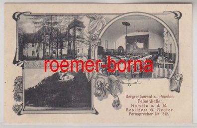78965 Mehrbild Ak Hameln a.d.W. Bergrestaurantu. Pension Felsenkeller 1908