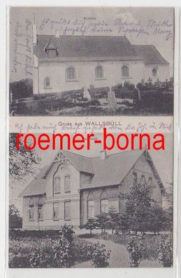 79127 Mehrbild Ak Gruss aus Wallsbüll Kirche und Pastorat 1915