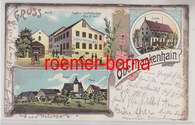 79164 Ak Lithographie Gruß aus Oberfrankenhain Gasthaus, Schule, Kirche, Pfarre