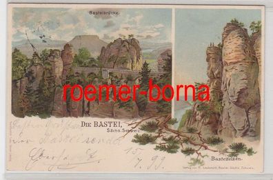 79210 Ak Lithographie Die Bastei sächsische Schweiz 1899