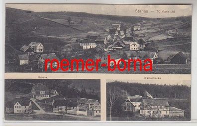79252 Mehrbild Ak Stanau Totale, Schule, Weinschenke 1913