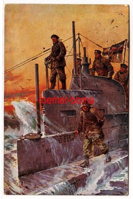 79419 Künstler Ak Willy Stöwer Auf dem Kommandoturm, U-Boot-Spende 1917