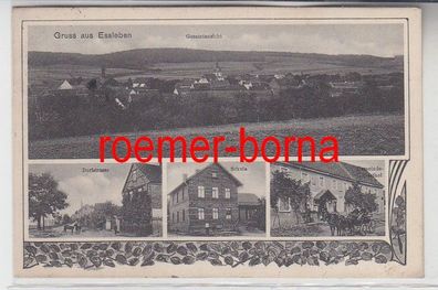 79435 Mehrbild Ak Gruss aus Essleben Dorfstrasse, Schule, Gasthof um 1910