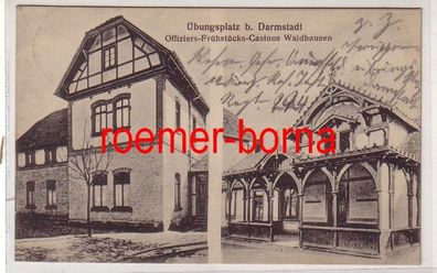 79444 Ak Übungsplatz b. Darmstadt Offiziers-Frühstücks-Casinos Waldhausen 1914