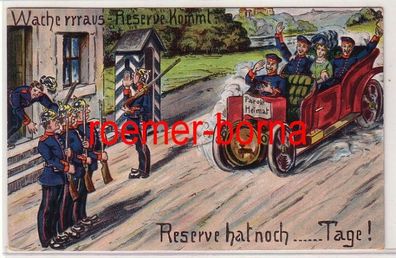 79467 Künstler Ak Militär Humor 'Reserve hat noch ... Tage!' 1912