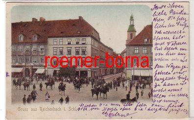 79469 Ak Gruss aus Reichenbach i. Schl. Dzierzoniów Neutert´s Hotel 1912