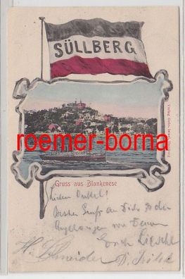 79547 Fahnen Ak Gruß aus Blankenese Süllberg 1903