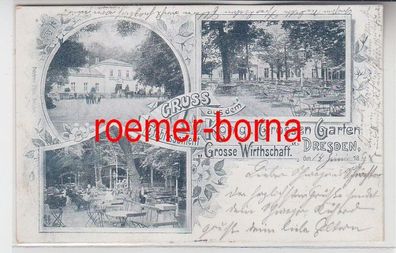 79548 Ak Gruß aus dem kgl. grossen Garten Dresden Etablissement gr. Wirtschaft1898