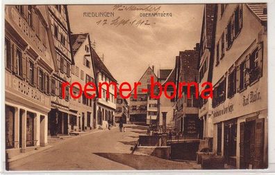 79602 Ak Riedlingen Oberamtberg mit Geschäften 1912