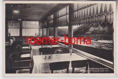 79612 Ak Schmilka Café Richter Blick von der Veranda aufs Elbtal 1939