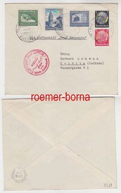 79623 Zeppelin Brief Fahrt übers befreite Sudetenland 01.12.1938