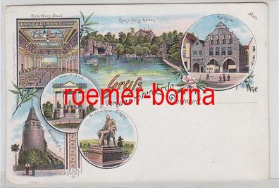 79660 Ak Lithographie Gruss von der roten Erde Dortmund um 1900