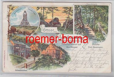 79662 Ak Lithographie Gruss vom Schwalbenthal Aussichtsturm usw. 1909