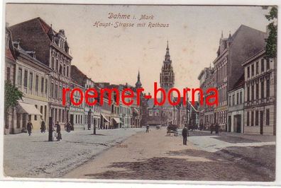 79670 Ak Dahme i. Mark Haupt-Strasse mit Rathaus 1911