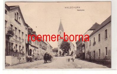 79707 Ak Waldthurn Marktplatz mit Pferdefuhrwerk um 1910