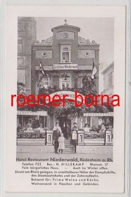 79792 Ak Rüdesheim am Rhein Hotel Restaurant Niederwald um 1930