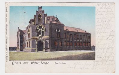 79864 Mehrbild Ak Gruß aus Wittenberge Realschule 1900