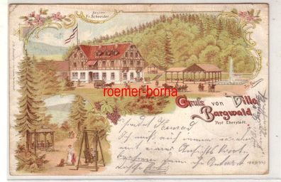 79895 Ak Lithografie Gruss von der Villa Burgwald Post Eberstadt 1899