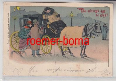 80013 Bruno Bürger Künstler Ak 'Du ahnst es nicht!' Pferdekutsche 1898