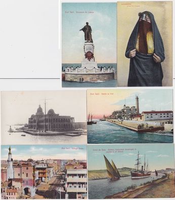 80020/6 Ak Port Said Ägypten Ortsansichten 1914