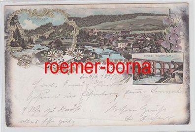 80027 Ak Lithographie Gruss aus Elsterberg Voigtländische Schweiz 1897