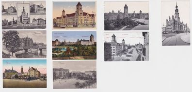 80096 9x AK Posen - Rathaus, Schloß, Oberpostdirektion, Kirche und Markt um 1920