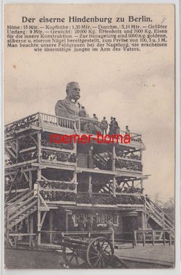80098 Ak Der eiserne Hindenburg zu Berlin, Feldgraue bei der Nagelung 1916