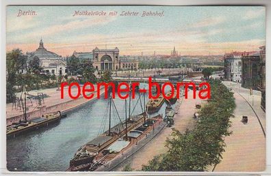80105 Ak Berlin Moltkebrücke mit Lehrter Bahnhof um 1910